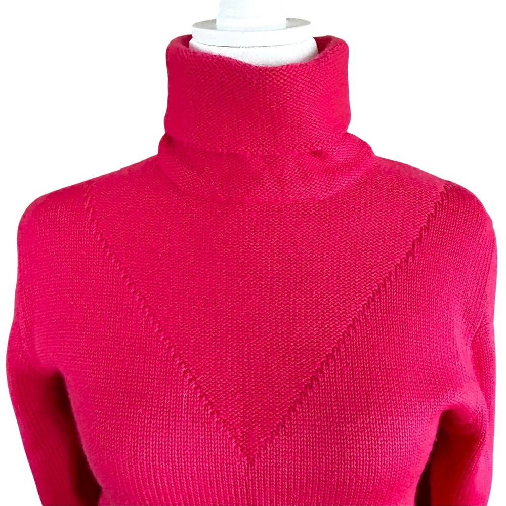 Bogner Pink Wool Blend Long Sleeve Turtleneck Sweater Women's Size L